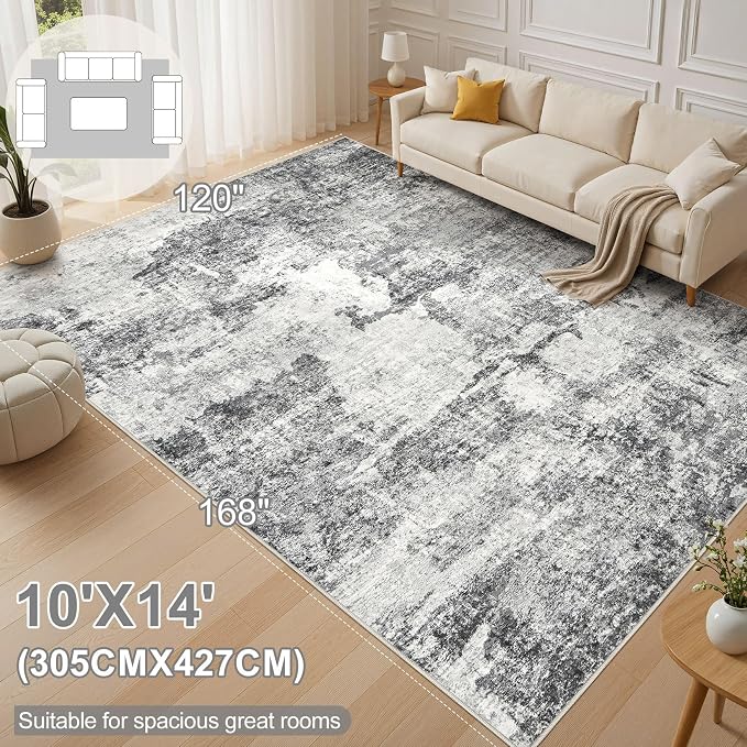 DMOYEST 10x14 Area Rug for Living Room, Washable & Non Slip Large Indoor Carpet - Image 3