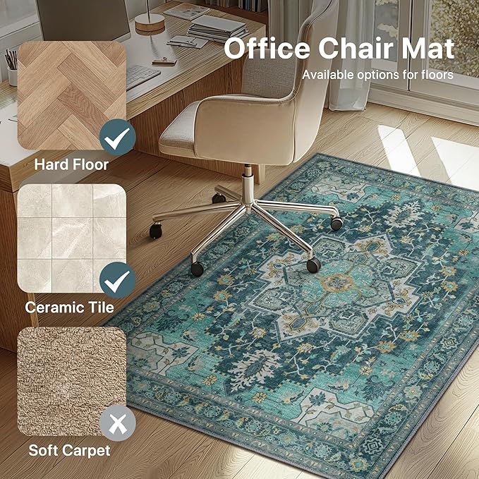 36"x48" Office Chair Mat for Hardwood Tile Floor, Under Desk Carpet Protector - Image 3
