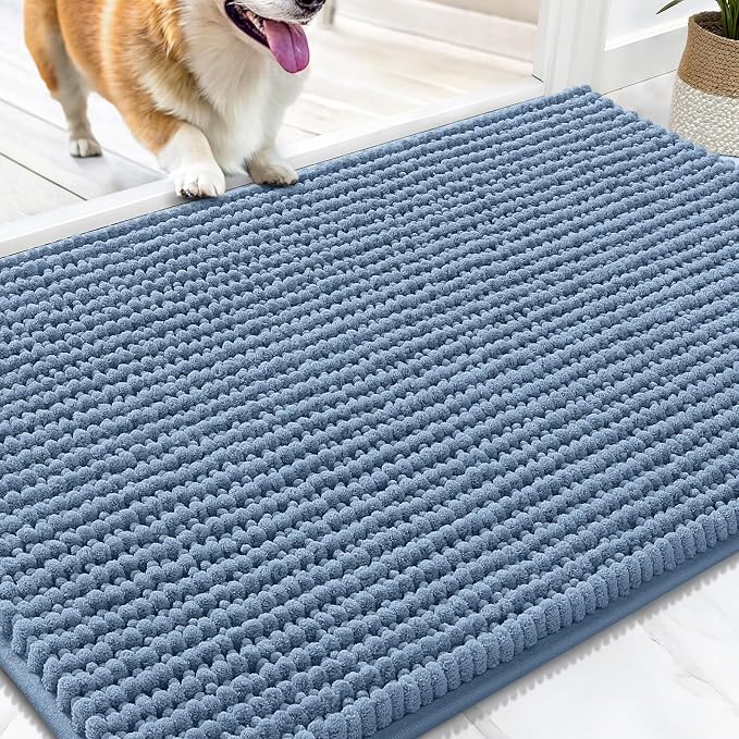 OLANLY Dog Door Mat for Muddy Paws 34x21, Ultra Absorbent Chenille Mud Doormat by OLANLY