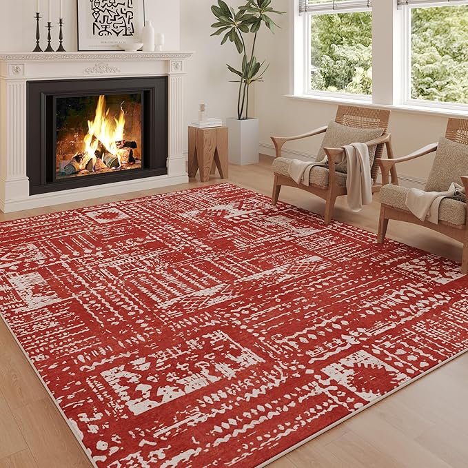 Rugcomf Living Room Rug 6x9 Rug Machine Washable Boho Area Rug Non Slip by Rugcomf