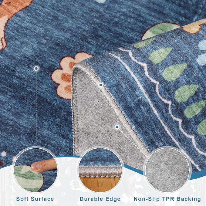 DUKINO 4x6 Area Rug, Non Slip Washable Rug - Image 5