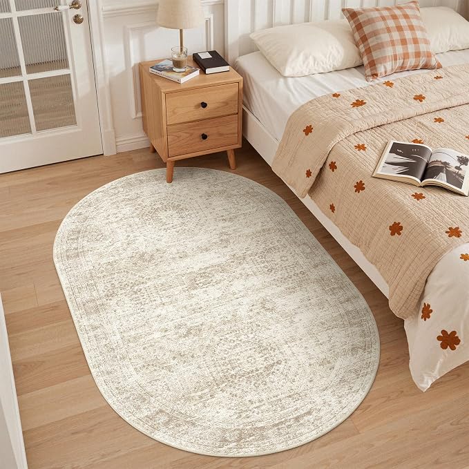 Oval Rugs 3x5 for Entryway, Washable Modern Non-Slip Area Rug for Kitchen - Image 4