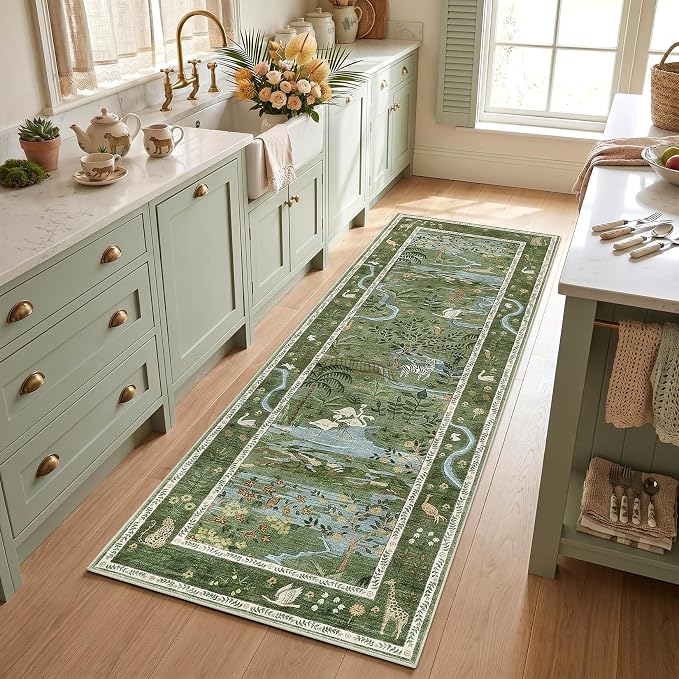 2x6 Hallway Runner Rug Non Slip Forest Nursery Runners Washable Stain Resistant by Garvee