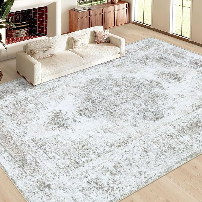 XLUEZ Area Rug 10x14 Living Room Rugs, Machine Washable Vintage Distressed - Image 2