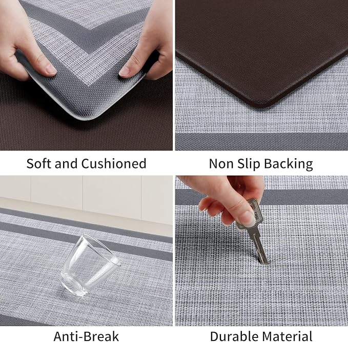 Mattitude Kitchen Mats Set of 2, Cushioned Anti-Fatigue Non-Skid Rug Sets - Image 4