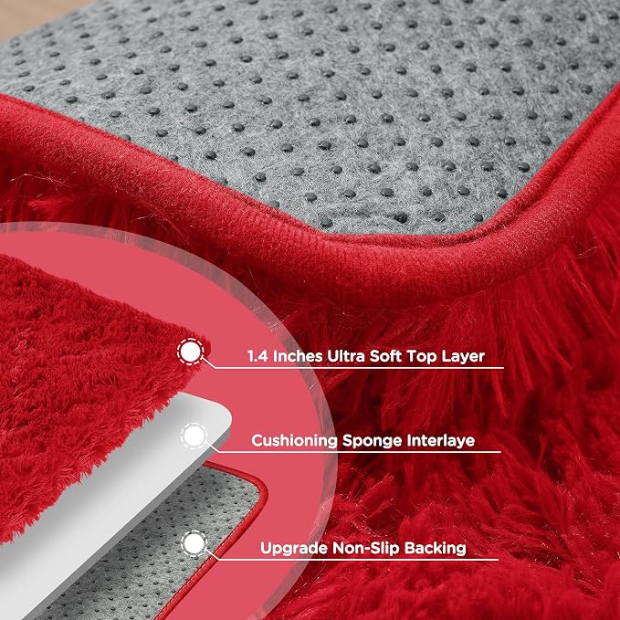 8x10 Red Area Rugs for Living Room, Large Fluffy Shag Rug for Bedroom Nursery - Image 7