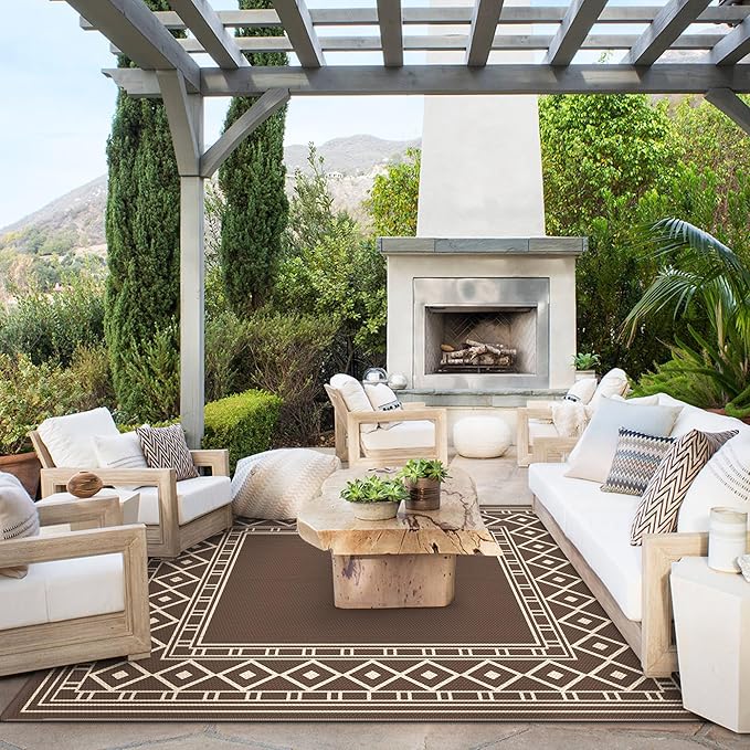 GENIMO Outdoor Rug Waterproof for Patio Decor, Outside Area Mat for Rv - Image 2