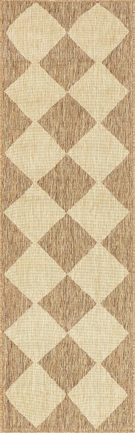 nuLOOM Outdoor Performance Collection Sabina Brown/Ivory, Soft and Cozy - Image 3