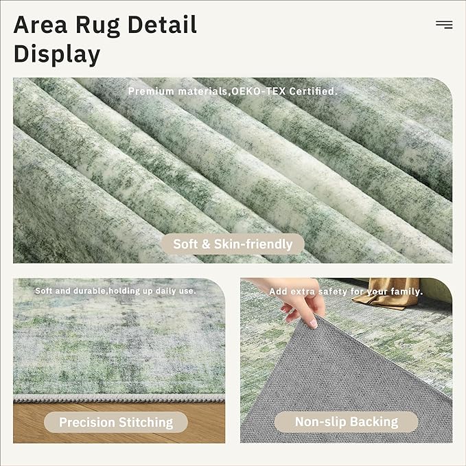 Soalmost Runner Rug 2x12 Washable Non-Slip Hallway Runner Rugs - Image 6
