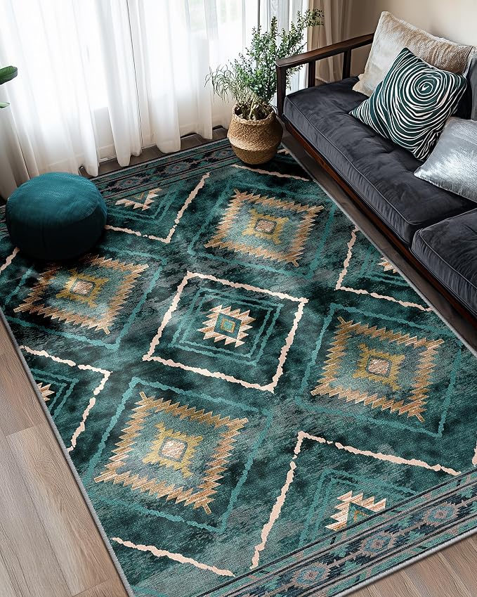 BESTSWEETIE Area Rug 5x7 Rug Machine Washable Non-Slip Low Pile Print Pattern by BESTSWEETIE