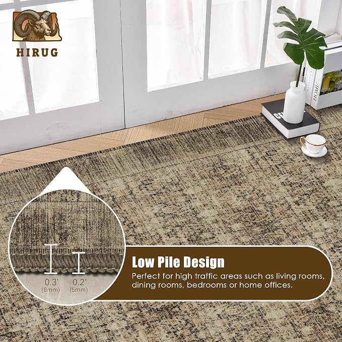 Washable Area Rug 9' x 12' Vintage Traditional Persian Mat - Image 5