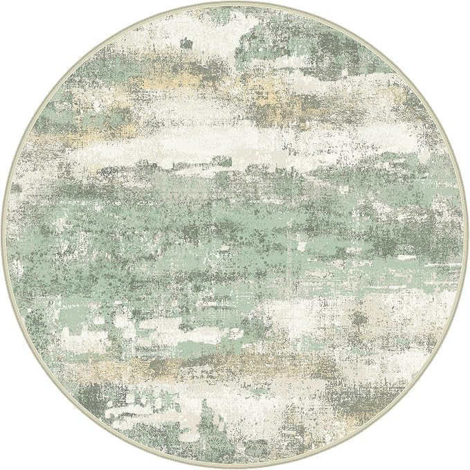 BEIMO Round Rugs 5FT for Living Room Bedroom, Modern Abstract Machine Washable - Image 5