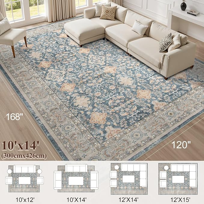 Vintage Living Room Area Rug 10x14 - Image 9