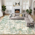 12x15 Area Rug Living Room: Washable Large Abstract Soft Green Rug Stain by LOONGRUG