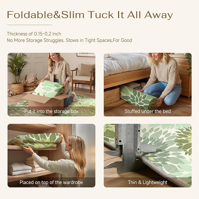 5x8 Indoor Outdoor Area Rug Washable Patio Rug Green Non Slip Non Shedding - Image 8