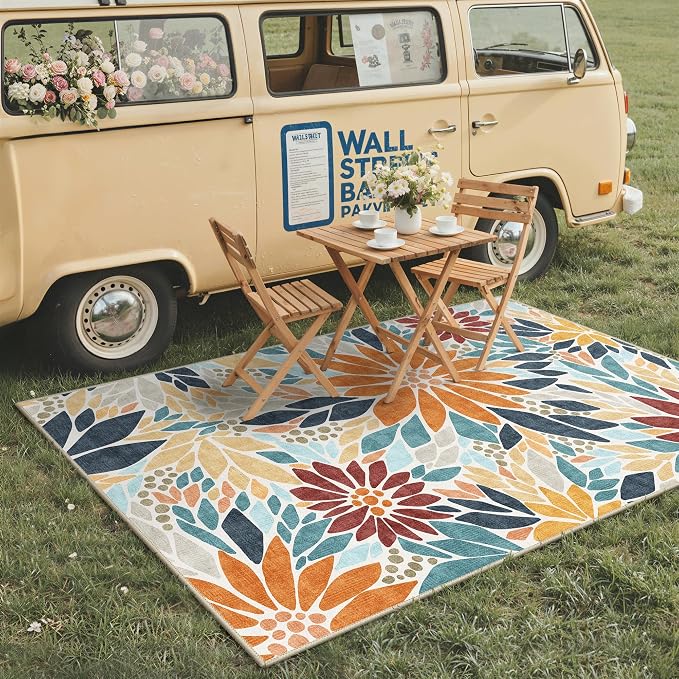 GENIMO Indoor Outdoor Area Rug 6'x9', Machine Washable Rugs - Image 3