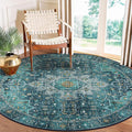 Moynesa Ultra-Thin Washable Round Rug - 6ft Teal Large Living Room Circle Area by Moynesa