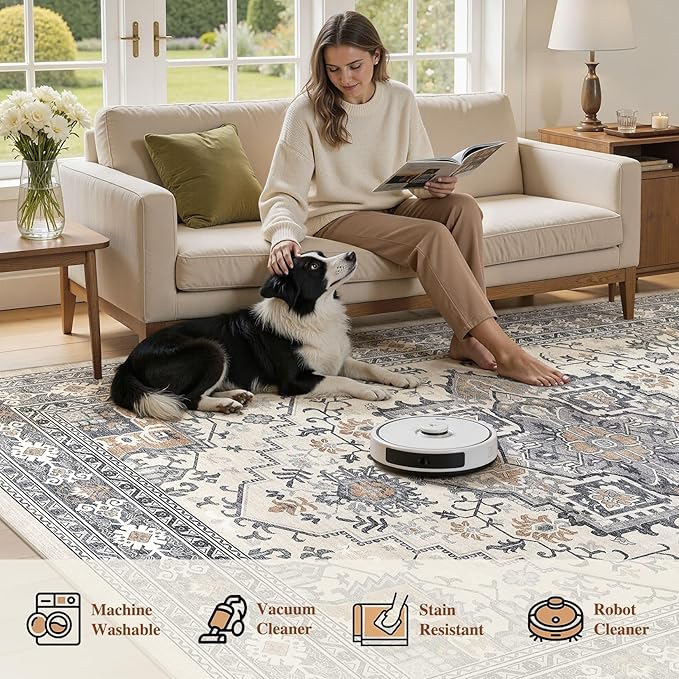UERMEI 8x10 Area Rug Living Room Rugs - Image 7