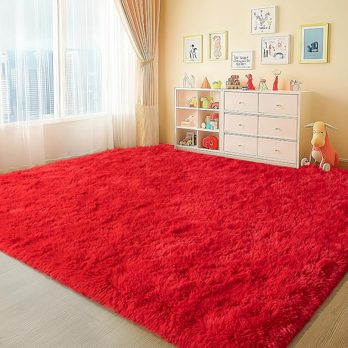 Large Shag Rugs 6 x 9, Soft Fuzzy Plush Carpet - Image 4
