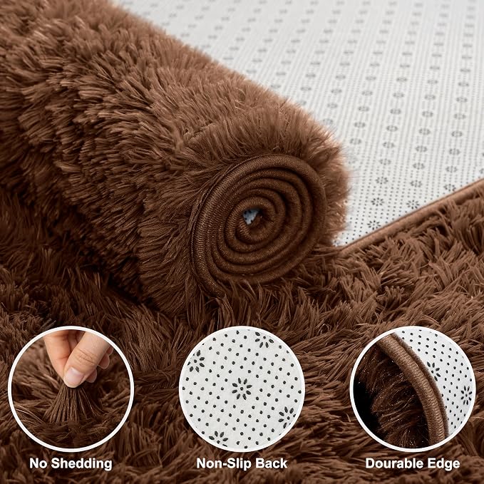 Shag Area Rugs for Bedroom Living Room, 5X8 Ultra Soft Fluffy Area Rugs for Dorm - Image 3