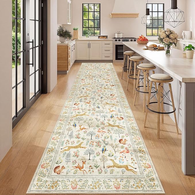 DUKINO 3x12 Runner Rug, Non Slip Animal Print Runner Rug - Image 3