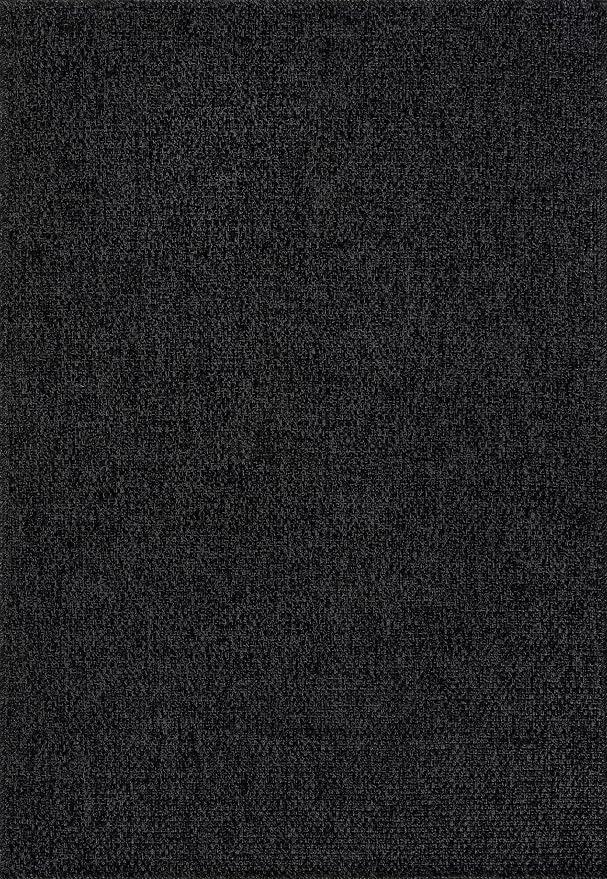 CAMILSON Easy Jute Rug 4x6, Indoor Outdoor Dark Gray Black Farmhouse Area Rugs - Image 2