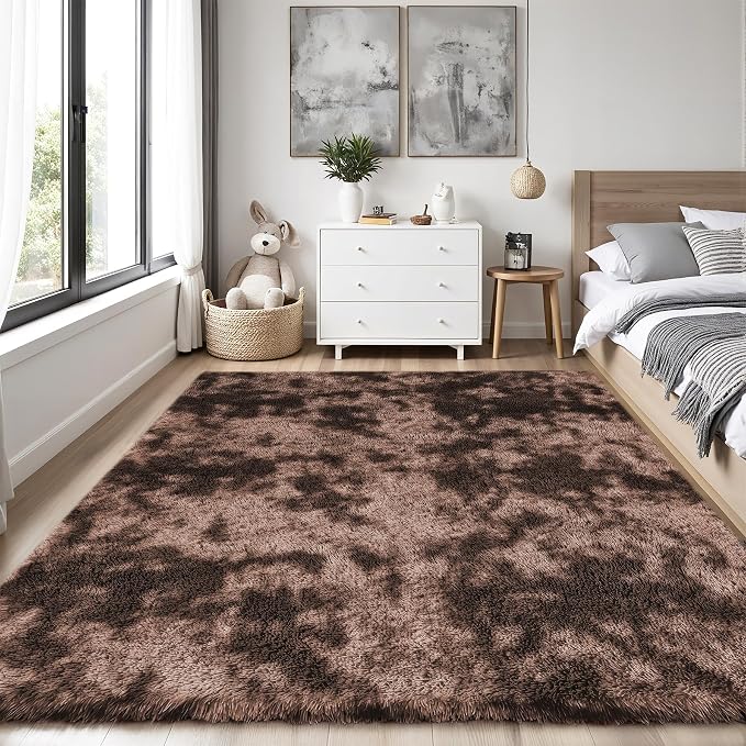 Area Rug for Living Room Bedroom: 6x9 Soft Fluffy Shag Upgrade Non-Slip High - Image 2