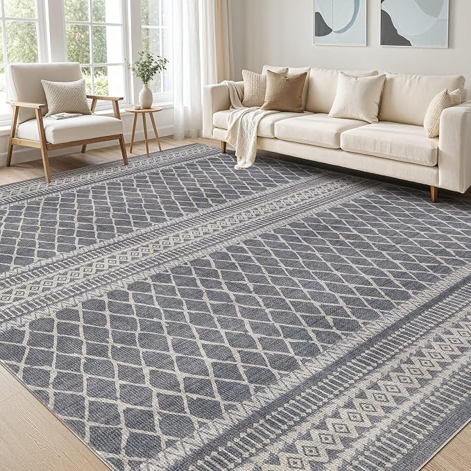 cotiled 9x12 Area Rugs Living Room Rug: Washable Boho Rugs by COTILED