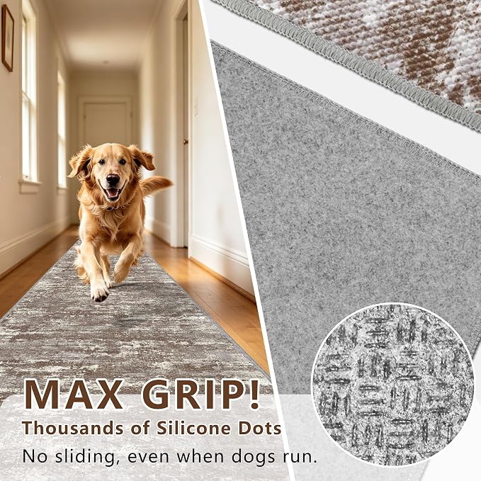 3x5 Area Rug Washable Entryway Rug Non Slip Abstract High-Stain Resistance No - Image 6