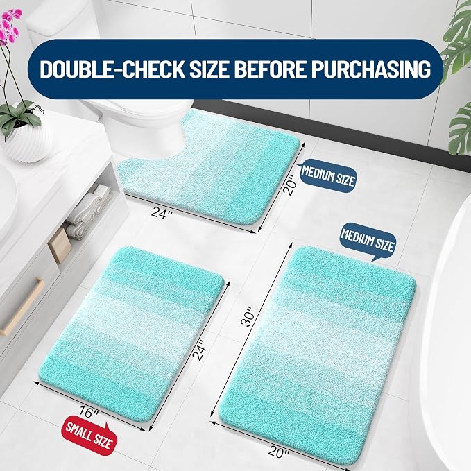 OLANLY Luxury Toilet Rugs U-Shaped 24x20, Extra Soft and Absorbent Microfiber - Image 2