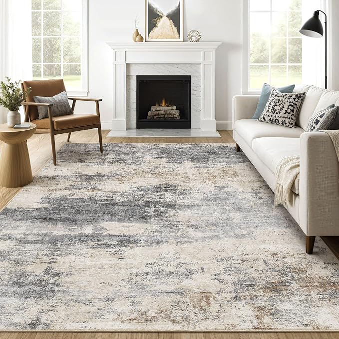 Area Rugs 9x12 Living Room: Washable Large Abstract Modern Soft Rugs Stain by LOONGRUG