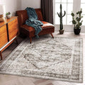 CHAMPLANT 3'x5' Deep Khaki Vintage Washable Thin Area Rug Traditional Floor by CHAMPLANT