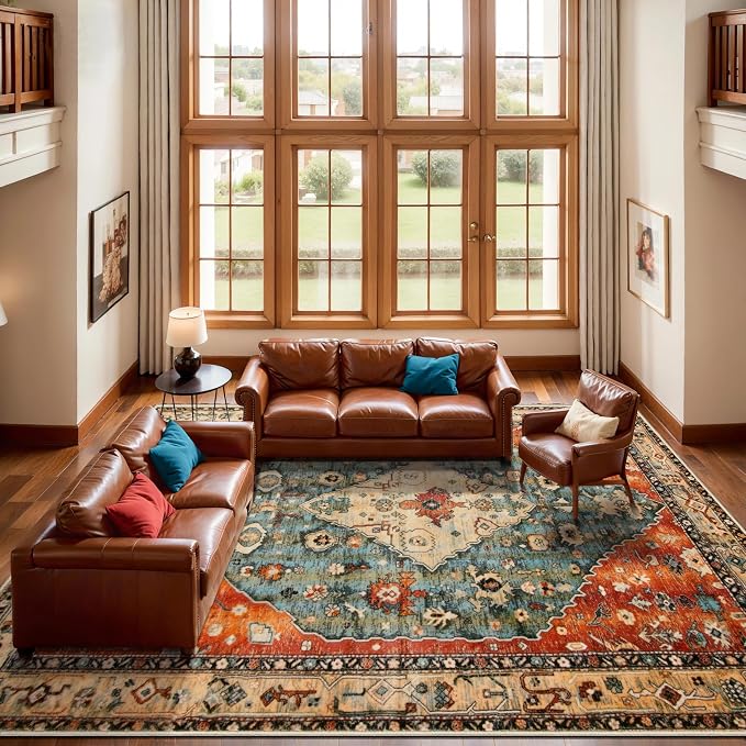 SERISSA 10x12 Area Rugs for Living Room, Large Washable Non-Slip Boho Rug - Image 2