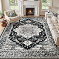 8x10 Area Rugs Living Room: Washable Vintage Rug Large Non-Slip Stain Resistant by JessibouAreaRug