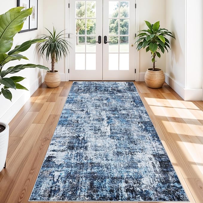 4x10 ft Extra Wide Hallway Rug – Non-Slip Washable Rubber-Backed Large Carpet by ZHXXUJ