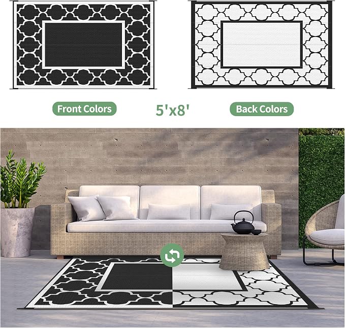GENIMO 5' x 8' Outdoor Rug Waterproof - Image 4