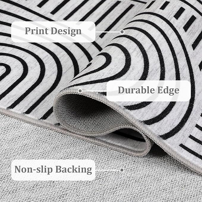 Washable Rug 4ft Area Rugs for Living Room, Abstract Rug for Bedroom, Soft - Image 8