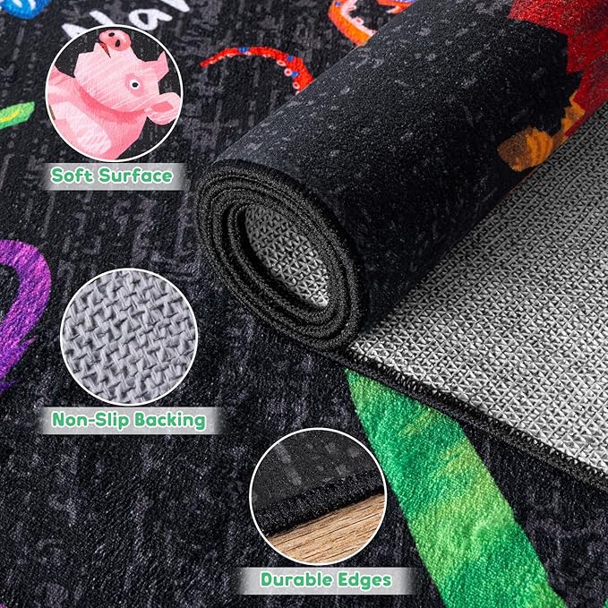 6x9 ABC Classroom Rug for Kids Playroom, Alphabet Rug - Image 6