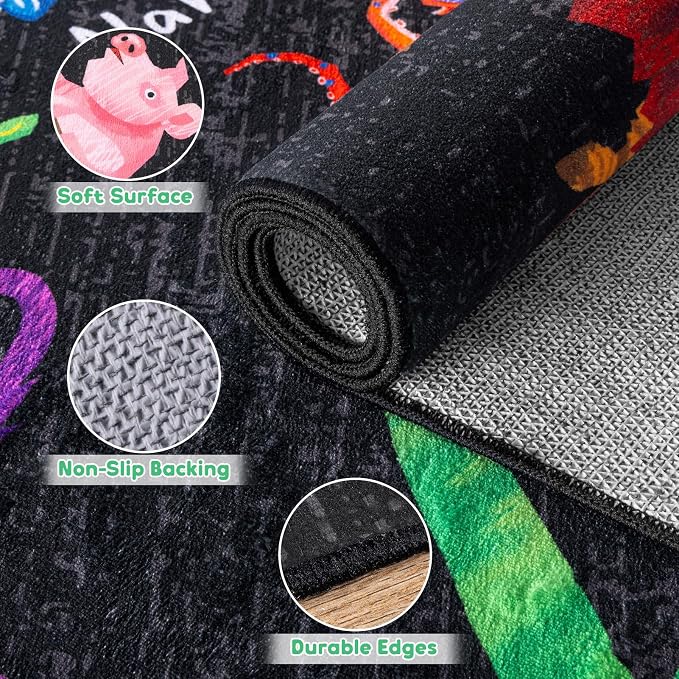 3x5 ABC Classroom Rug for Kids Playroom, Alphabet Rug - Image 6