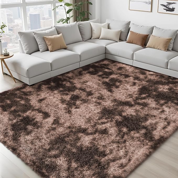 Area Rug for Living Room Bedroom: 9x12 Soft Fluffy Shag Upgrade Non-Slip High - Image 7