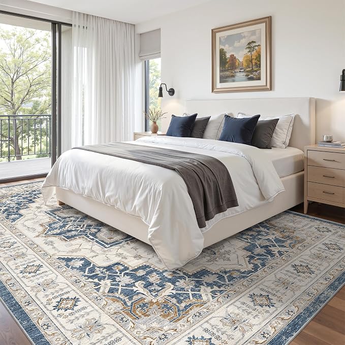 befbee 8x10 Area Rug for Living Rooms, Stain Resistant Neutral Washable Rugs - Image 7