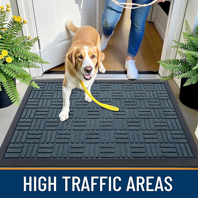 OLANLY Front Door Mat Outside Entrance 33x21, Heavy Duty Sturdy Natural Rubber - Image 6