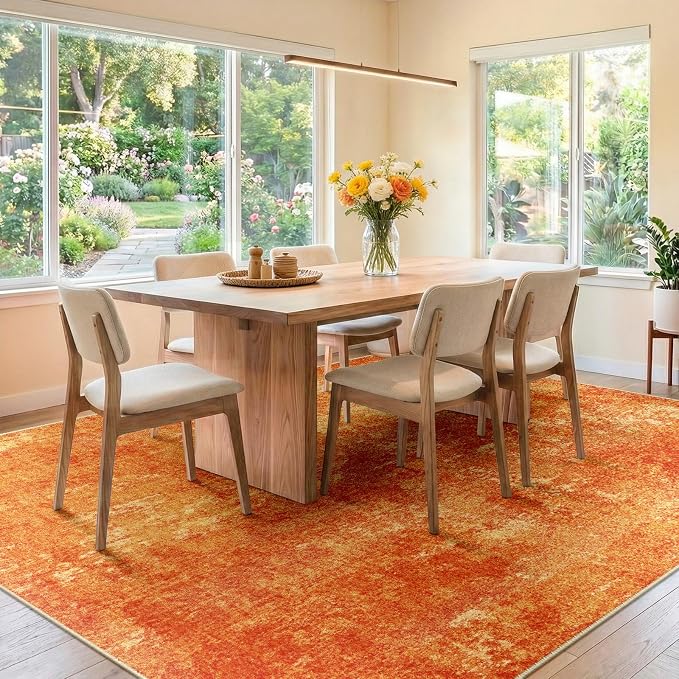RELEANY Washable Area Rugs 9'x12' Non-Slip Modern Abstract Soft - Image 3
