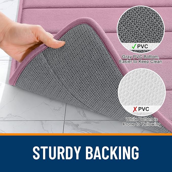 OLANLY Memory Foam Bath Mat 34x21, Super Soft Absorbent Bathroom Rugs, Quick Dry - Image 7