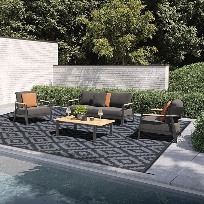 SAND MINE Waterproof Outdoor Rug, Plastic Reversible Rug, Modern Area Rug - Image 7