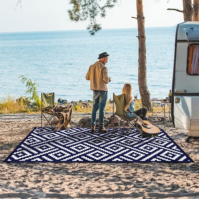 GENIMO Outdoor Rug 4'x6' Waterproof, Reversible Mats, Outdoor Area Rug - Image 2