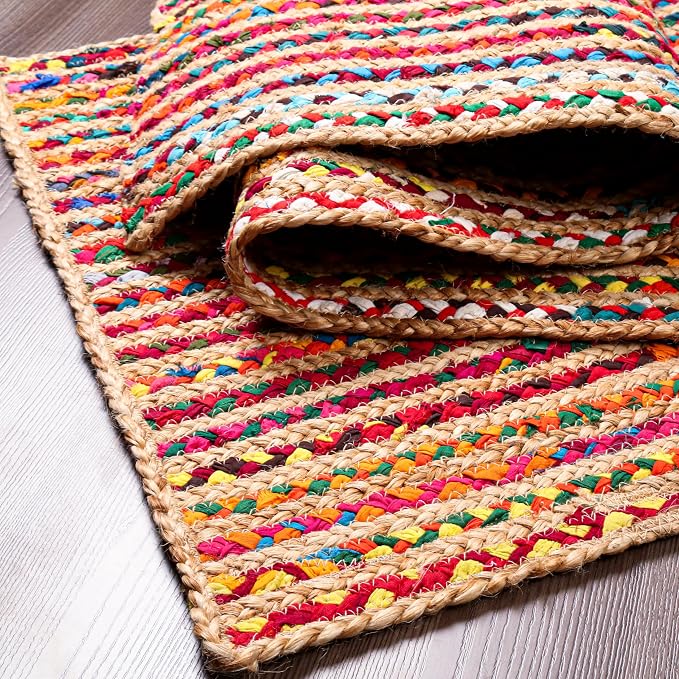 Hausattire Bohemian Braided Runner Rug 2'x6' - Image 5