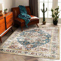 CHAMPLANT Retro Washable Area Rug 3'x5' Washable Living Room Boho Chic by CHAMPLANT