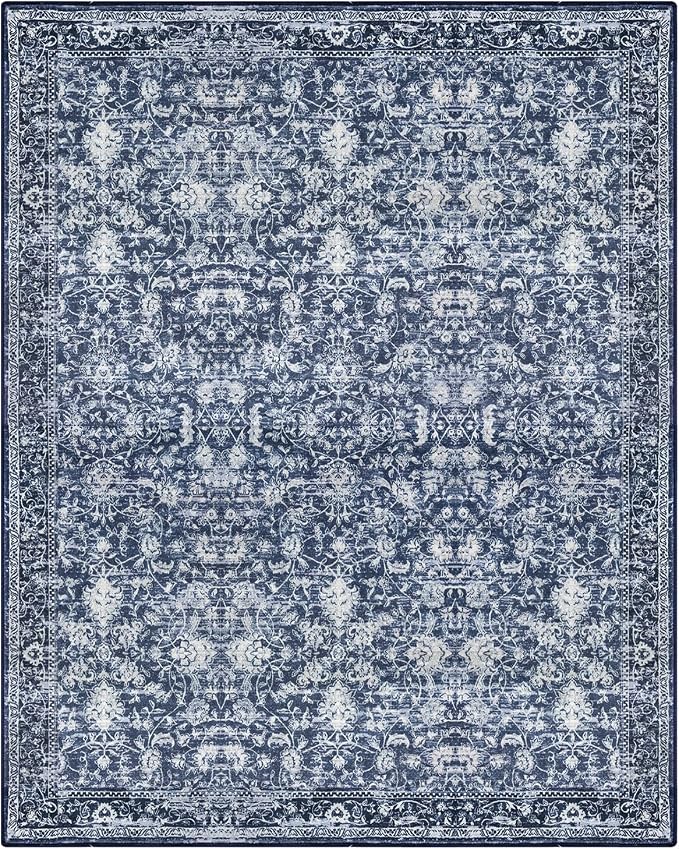 KILOCOCO Area Rug 9x12 Living Room Rug Washable Printed Vintage Floral Non Slip - Image 9