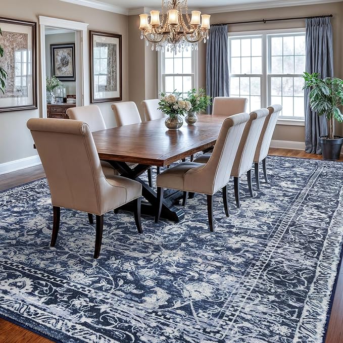 KILOCOCO Area Rug 9x12 Living Room Rug Washable Printed Vintage Floral Non Slip - Image 2